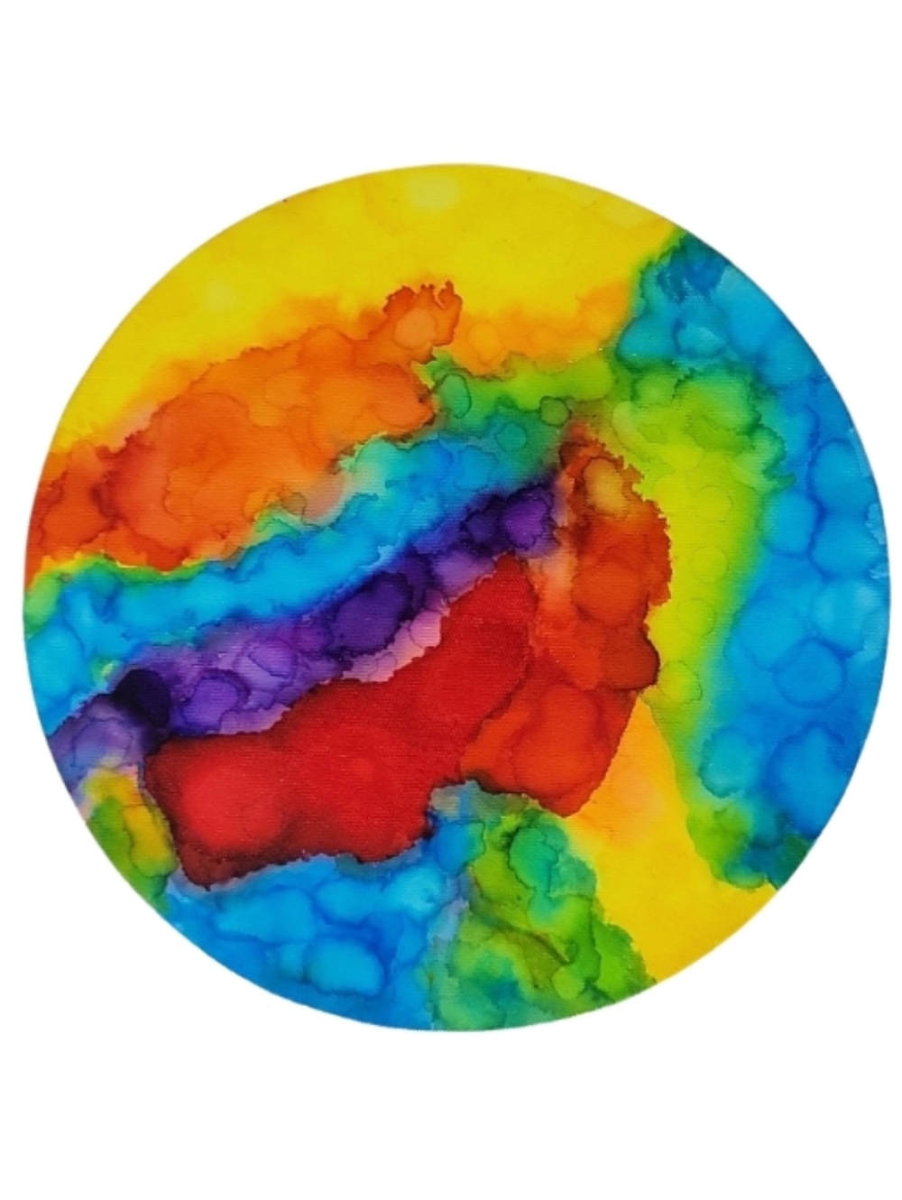 Hand Crafted Abstract Design Round  12 x 12 Inches Canvas Painting - Picture 3 of 4